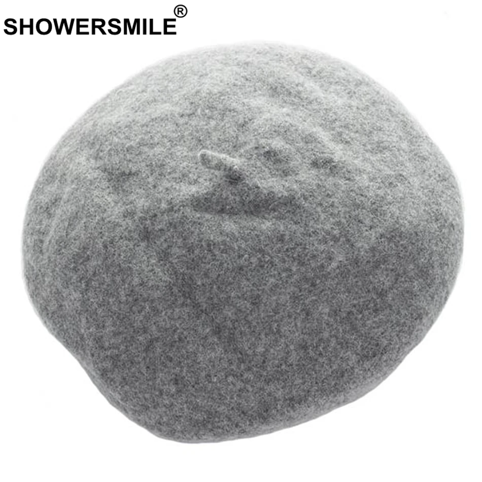 SHOWERSMILE колпачок из шерсти Для женщин бордовый Повседневное головной убор художника Женский милый британский стиль утконоса шляпа