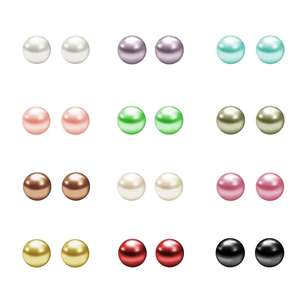 Buy Assorted Mixed Color Imitation Pearl Earrings