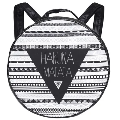 

Letter hakuna 3D Printing PU round backpack 2016 Fashion mini backpack leather women designer backpacks high quality mochilas