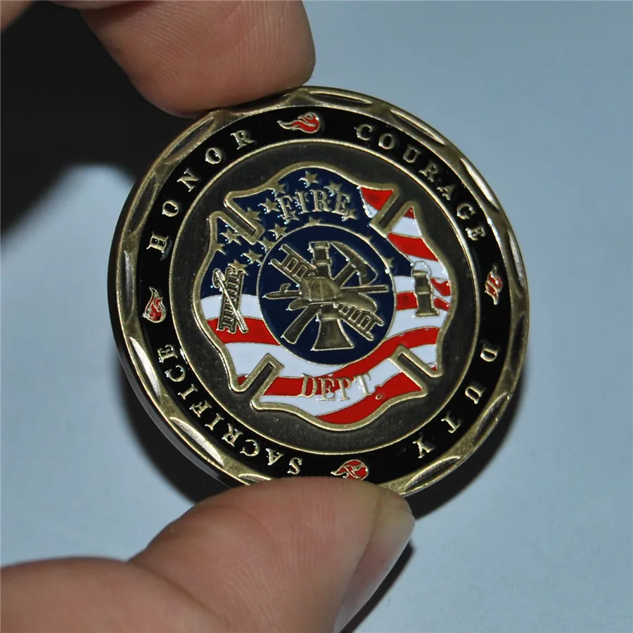Firefighter challenge coin Saint Florian patron of firefighters Catholic (5)