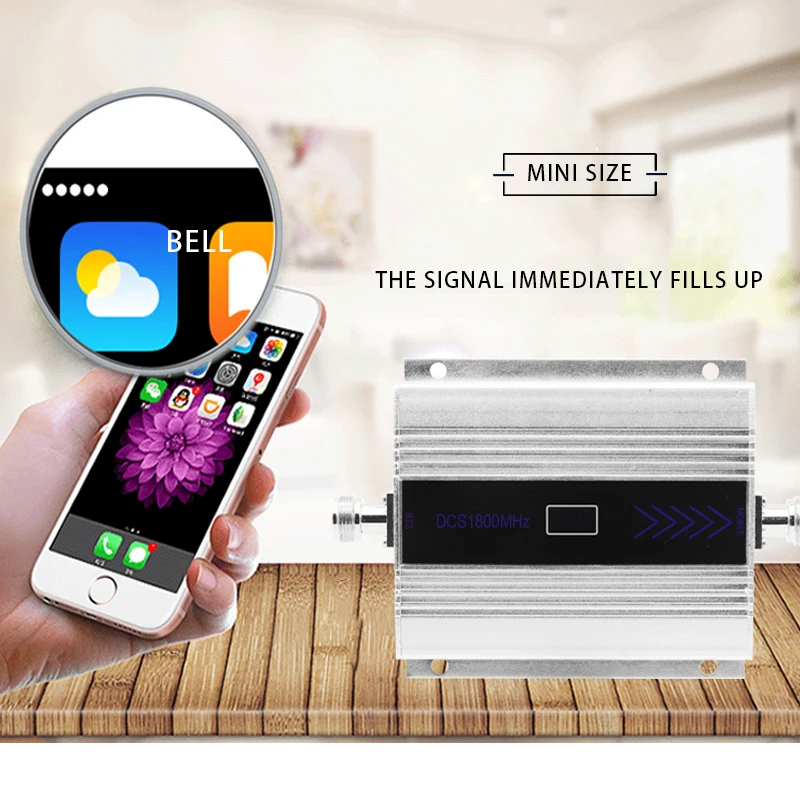 LTE 4G DCS 1800 MHZ الخلوية مكبر صوت أحادي شاشة الكريستال السائل الهاتف المحمول إشارة معززة مكرر ياغي + هوائي سوطي كابل محوري/