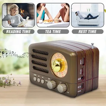 

130x90x70mm Portable Vintage Retro Radio AM FM SW bluetooth Speaker TF Card Slot USB Charging Home Travel Mini Radio