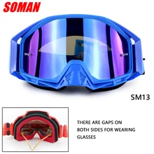 Soman бренд мотогонок по бездорожью, очки с зазорами для близоруких, очки для мотокросса, очки для мотоциклиста Gafa SM13