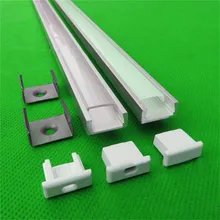 20 шт 2,5 м/катушка, 40 шт 2 м/катушка светодиодный алюминиевый профиль с молочной/прозрачной крышкой для 12 мм полосы