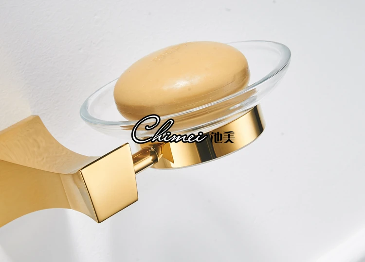 Набор оборудования для ванной комнаты настенный, стеклянный, 2 слоя золотой аксессуары для ванной комнаты латунный держатель для зубной щетки держатель для бумажных полотенец