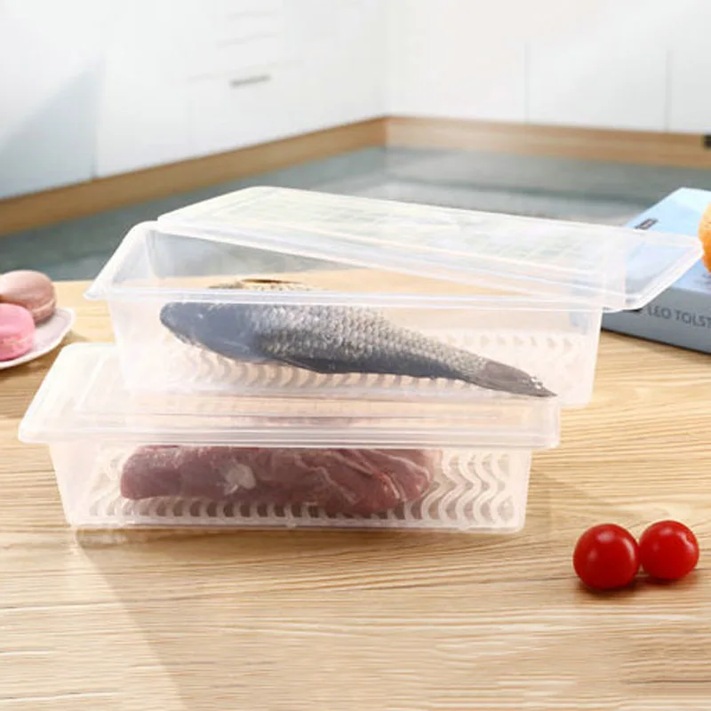 Newly Refrigerator Food Storage Box Fish Meat Fresh Keeping Transparent Fruit Vegetable Organizer Plastic Container Case VA88 | Дом и сад