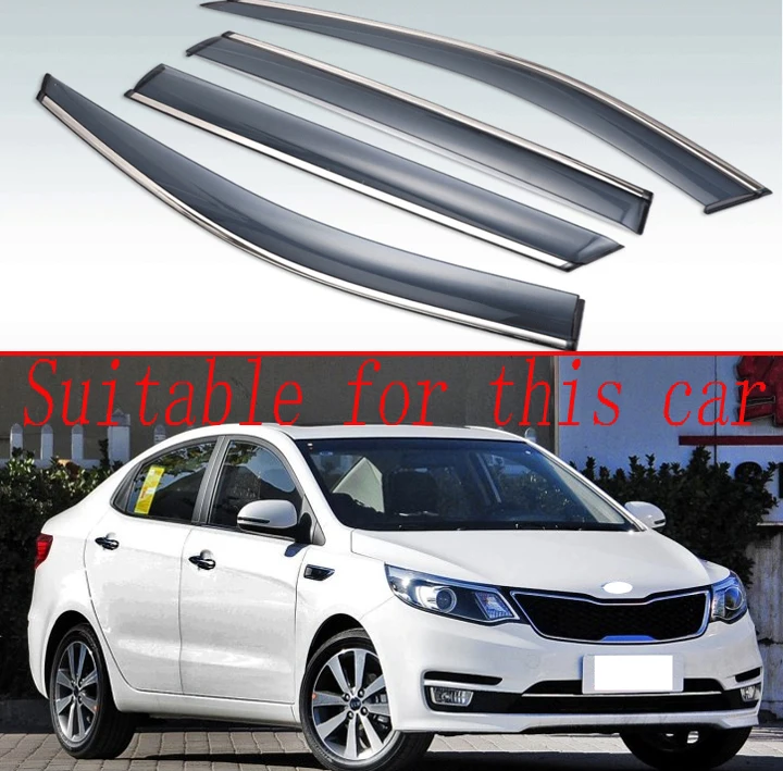 Для Kia K2 RIO Sedan 2011 2012 2013 2014 2015 2016 пластиковый внешний козырек тенты на окна