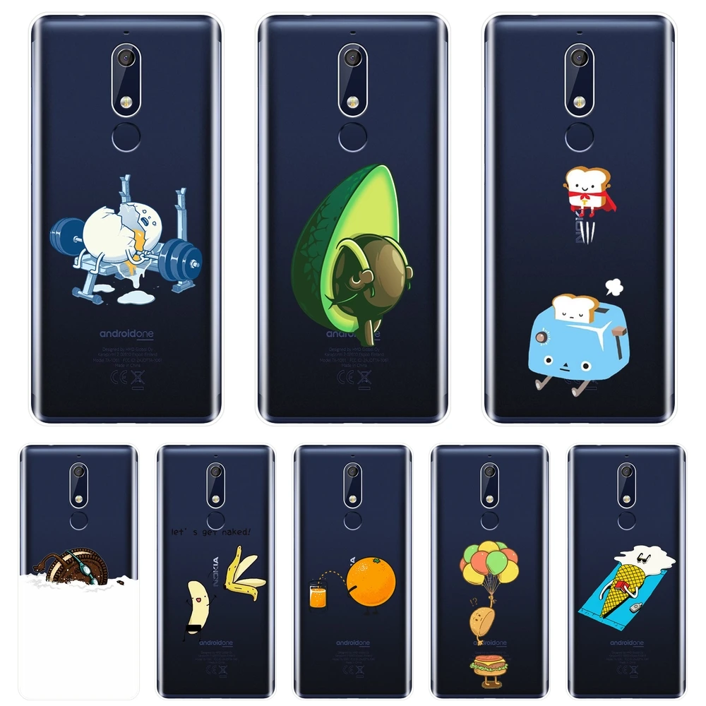 

Back Cover For Nokia 2.1 3.1 5.1 6.1 7.1 Plus Soft Silicone Funny Avocado Banana Kawaii Phone Case For Nokia 7.1 6.1 5.1 3.1 2.1