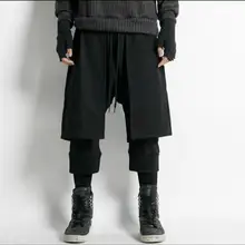 28-44! плюс размер для метросексуальной личности Штаны три тонкие юбка гвардии слой Штаны Брюки Досуг шаровары с крестами