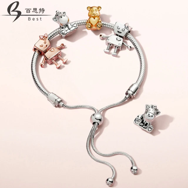 

BEST 100% 925 Sterling Silver ZT0211 Winter Christmas Bracelet Set CHRISTMAS BEAR CHARM WARM COCOA CHARM Santa Gift Bag Pendant