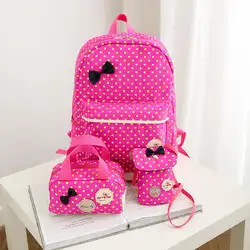3 шт./компл. школьные сумки в горошек с принтом Симпатичные Рюкзаки для подростков рюкзак для девочки Mochila основной ребенок вместительный