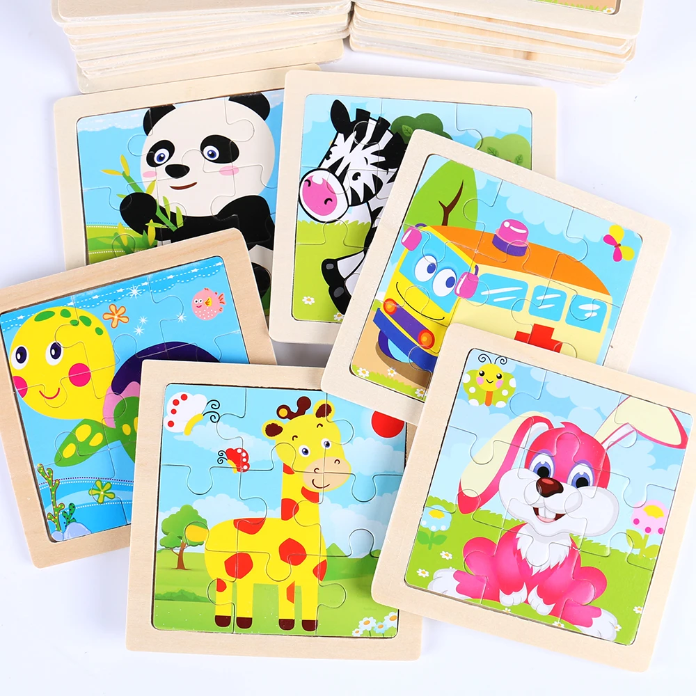 9 ломтиков, простая деревянная головоломка, мультяшное животное, деревянная игрушка для детей, для раннего обучения, игрушки, подарок DK-M500