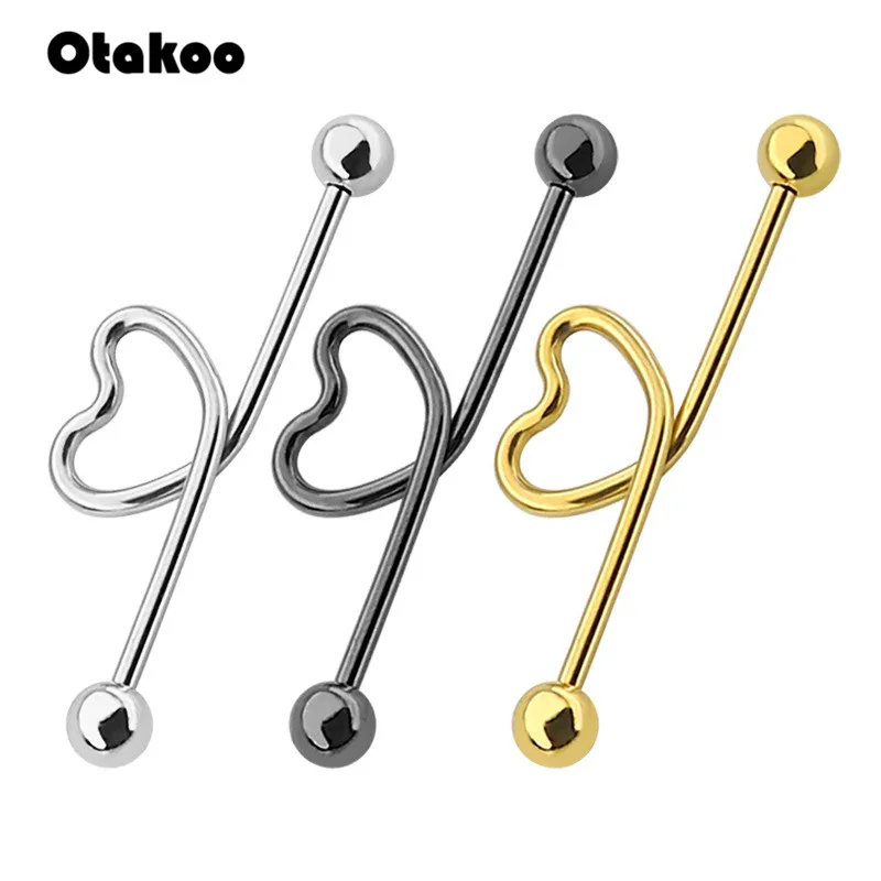 Otakoo стальные серебряные черные Промышленные Штанги Helix пирсинг длинные серьги