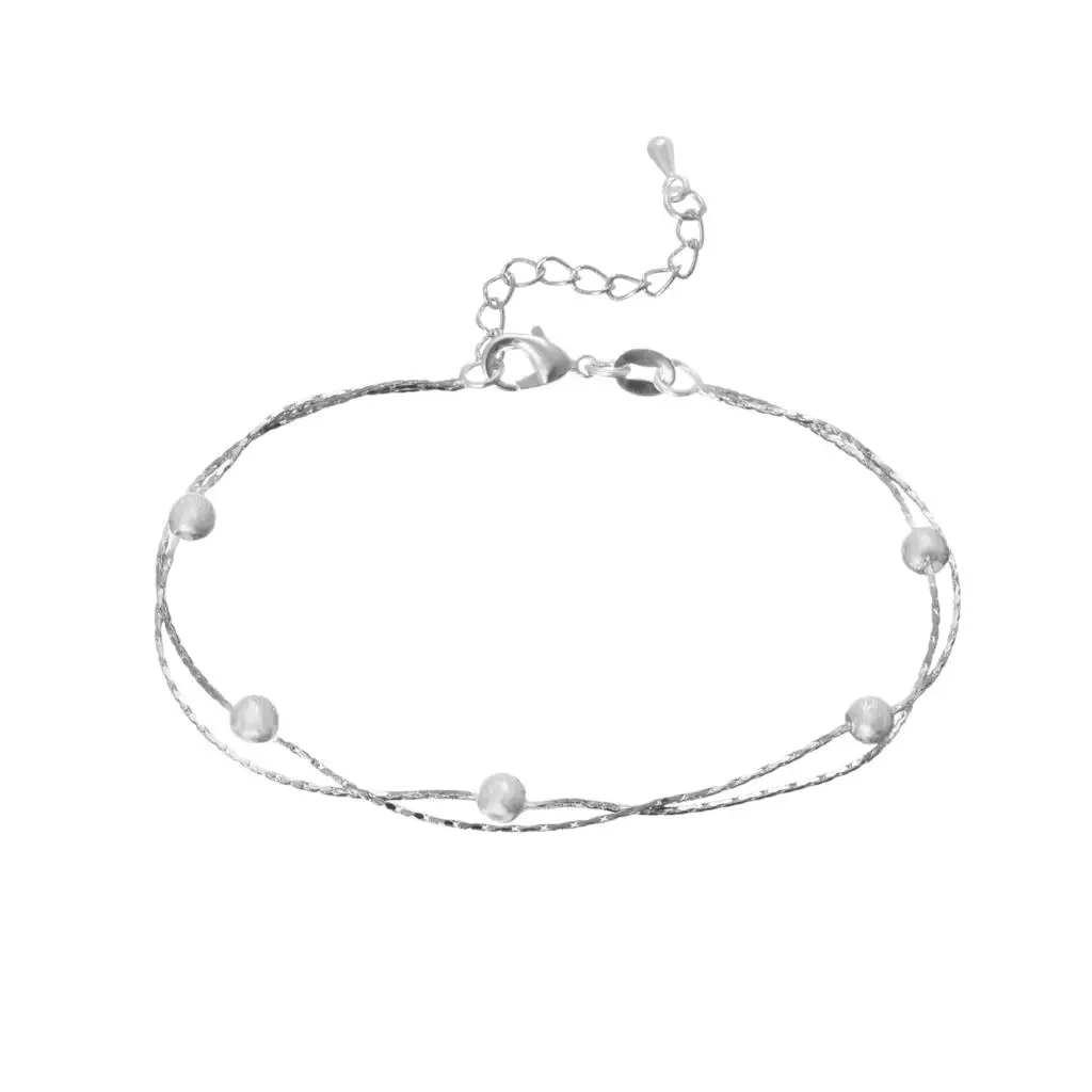 Дешевые модные ювелирные изделия посеребренные с двойным слоем бисера браслет браслеты для женщин вечерние - Окраска металла: WG1080