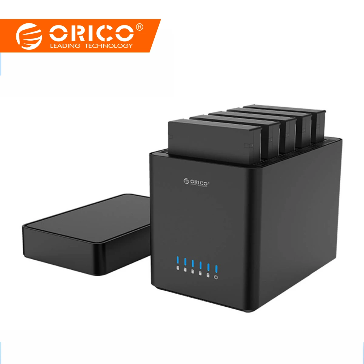 

ORICO 5 Bay Magnetic-type 3.5'' Type-C Hard Drive Enclosure Support UASP 50TB 5Gbps 12V Adapter Tool Free HDD Docking Station