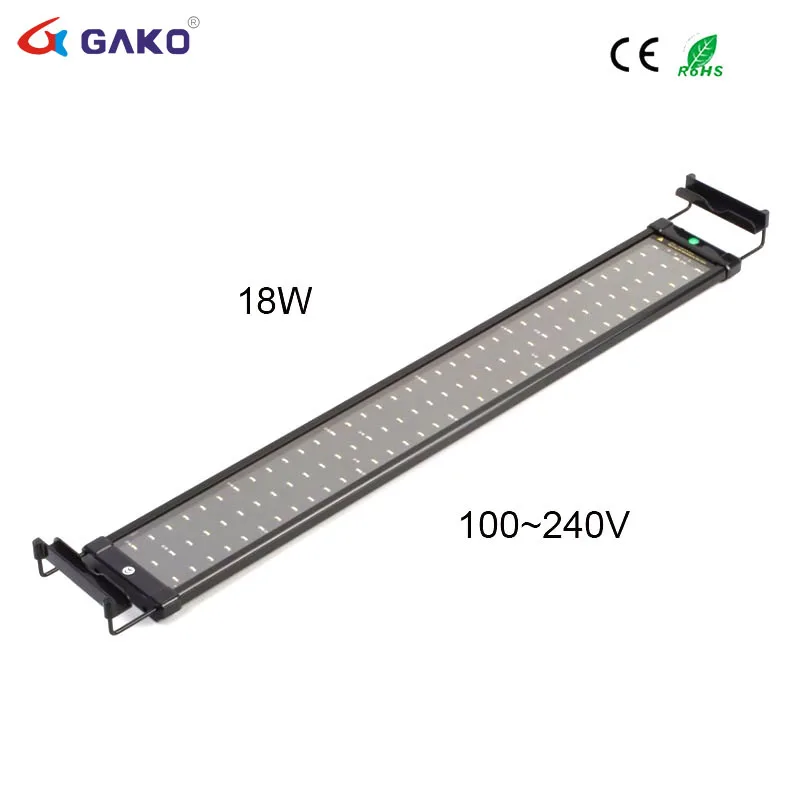 

75-95cm Aquarium LED Lighting Fish Tank Light Lamp with Extendable Brackets 90 White and 18 Blue LEDs Fits for Aquarium