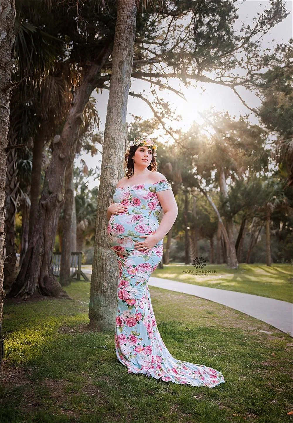 New Floral Maxi Maternity Gown For Photo Shoots Long Maternity Photography Props Pregnancy Dress Sexy Pregnant Dresses For Women (1)