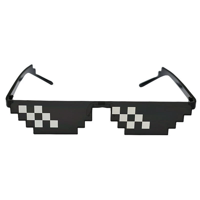 

KRMDING Deal With It Sunglasses Men Minecraft Polygonal Thug Life Shades Masculine 8 Bits Style Pixe