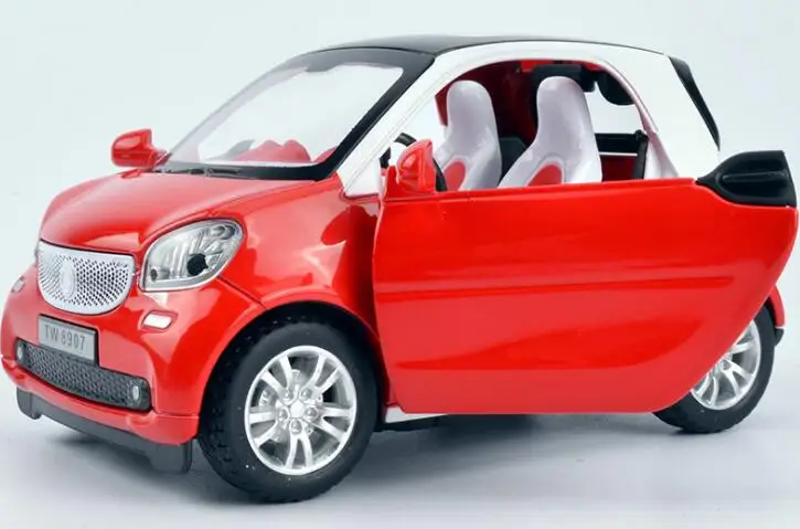 Новинка 1:32, умная модель для двух автомобилей из сплава, детская игрушка, обучающая игрушка с откидной спинкой, музыкальная мигающая игрушка для мальчиков, подарки для детей - Цвет: Красный