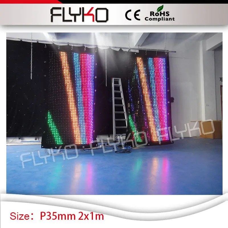 

nightclub party led curtain small size 2m*1m P3.5 best definition video curtain screen with PC controller