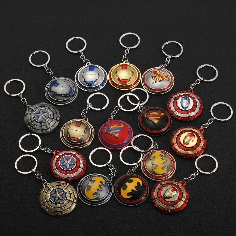 

Marvel Avengers Thor's Hammer Mjolnir Keychain Captain America Shield Hulk Batman Mask KeyChain Keyrings Drop Shipping Wholesale