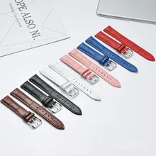 14 мм 16 мм 18 мм 20 мм 22 мм 24 мм ремешок для часов из натуральной кожи ремешок для часов наручные часы браслет женский розовый белый красный