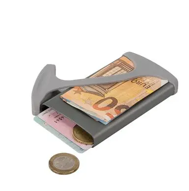 Креативный Алюминиевый Тонкий RFID держатель для карт, Модный женский металлический мини-кошелек, Бизнес ID держатель для банковской карты для мужчин, кошелек для монет, чехол - Цвет: gray gray