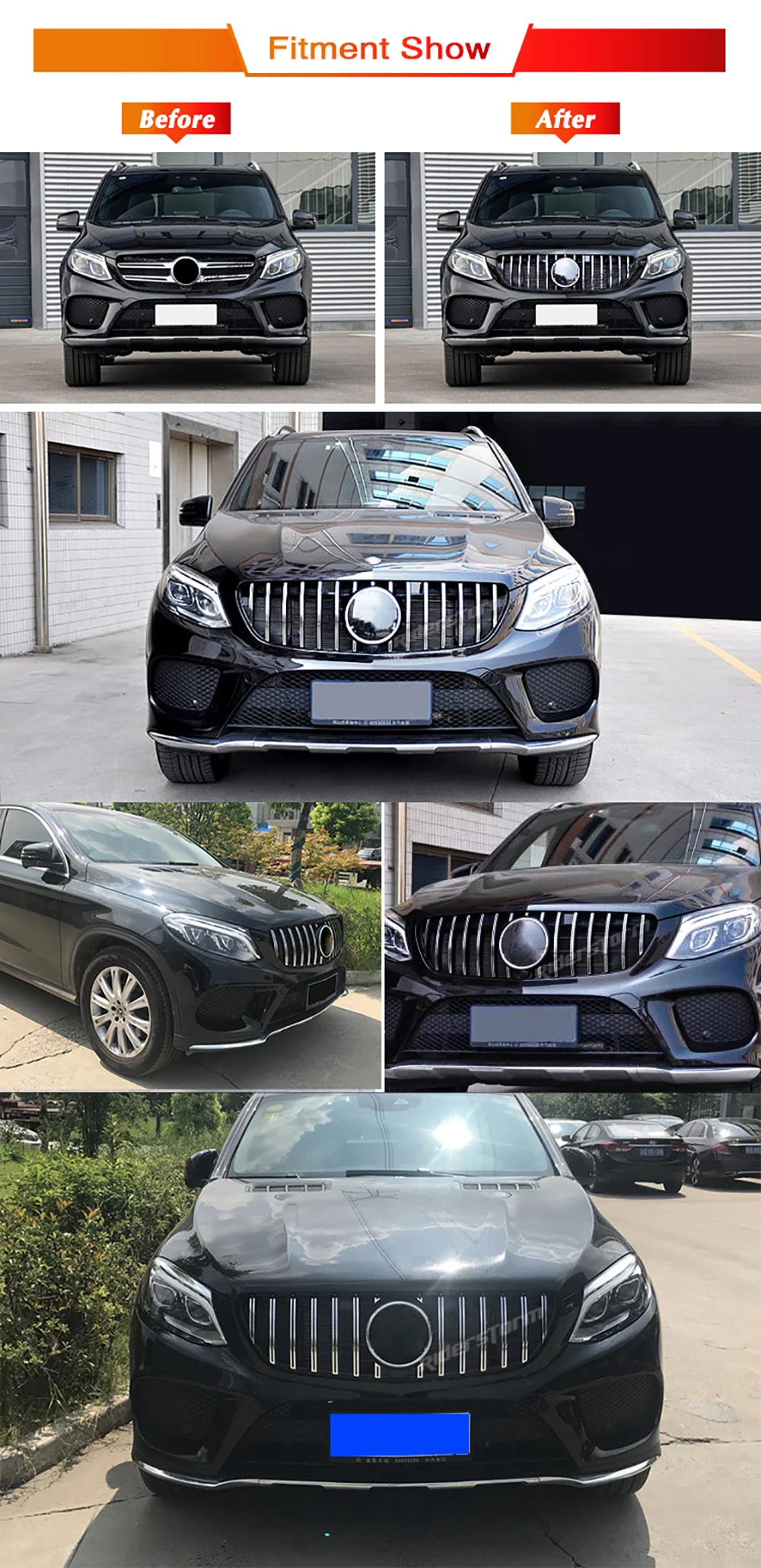 Для W292 пара W166 Седан GT решетка гриль для mercedes Benz C292 gle-класс+ автомобиль C292 решетка