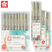 Sakura Pigma Micron тонкая грань ручка комплект мульти-Цвет иглы кисть для рисования; ручка xsdk 005 01/2/3/4/5/8/1,0 эскизов товары для рукоделия