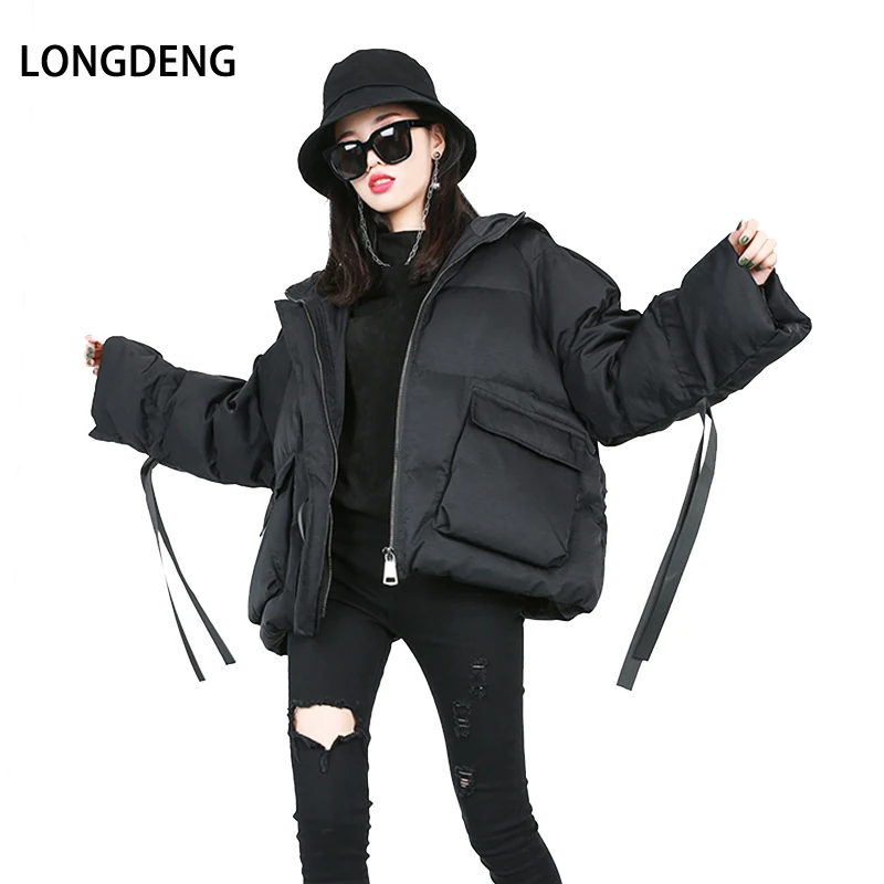 Goede 2018 Nieuwe Dikke Parka Overjas Winter Warm Mode Rits Bovenkleding Jassen Vrouwen Zwart Streetwear Jas Jas Vrouwelijke Plus Size