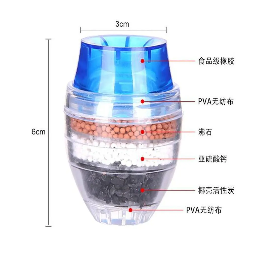 Угольный фильтр для воды кран насадка для разбрызгивания воды экономии душ клапан для ванной фильтрующие устройства три слоя фильтр