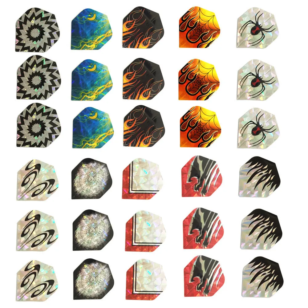 

30pcs 10 styles Dart Laser Flights For Soft Tip Darts And Steel Tip Darts Slim Darts Flights Flag