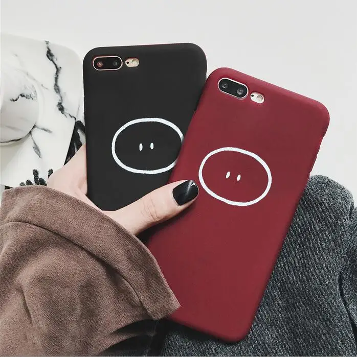 Smile Phone Cases Cover For Iphone 6 6S 7 8 Plus XS Max XR X Soft TPU Silicone Ultra-thin Simple Back Cover