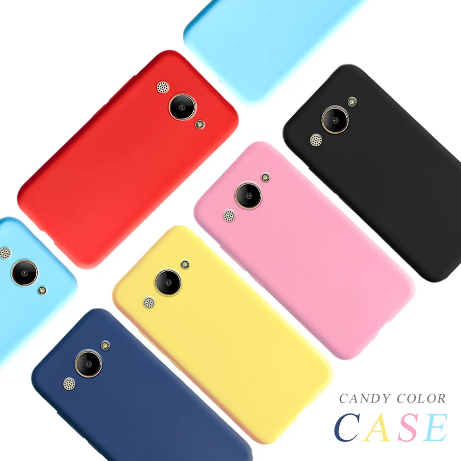 Силиконовый чехол для Huawei Y3 2017 2018 CAG-L02 ТПУ карамельного цвета задняя крышка