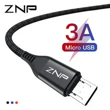 ZNP Micro USB кабель 3A Быстрая зарядка Microusb зарядное устройство шнур для samsung Xiaomi Redmi Note 5 Pro Honor планшет Android, телефон Micro