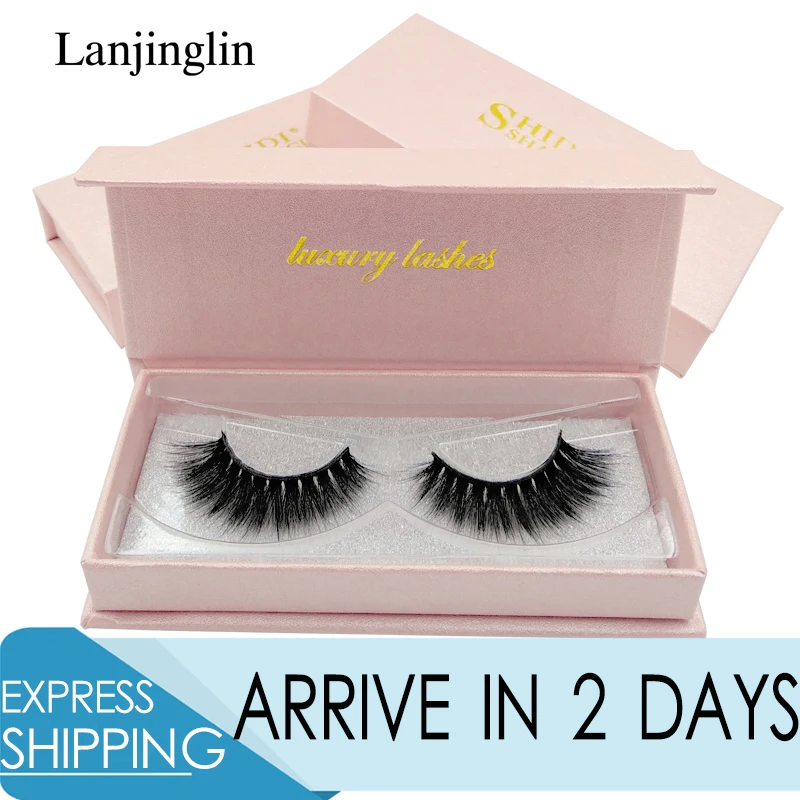 

LANJINGLIN 1 box 3d mink eyelashes soft fluffy 100% cruelty free lashes 3d hand made false eyelashes eye makeup extension