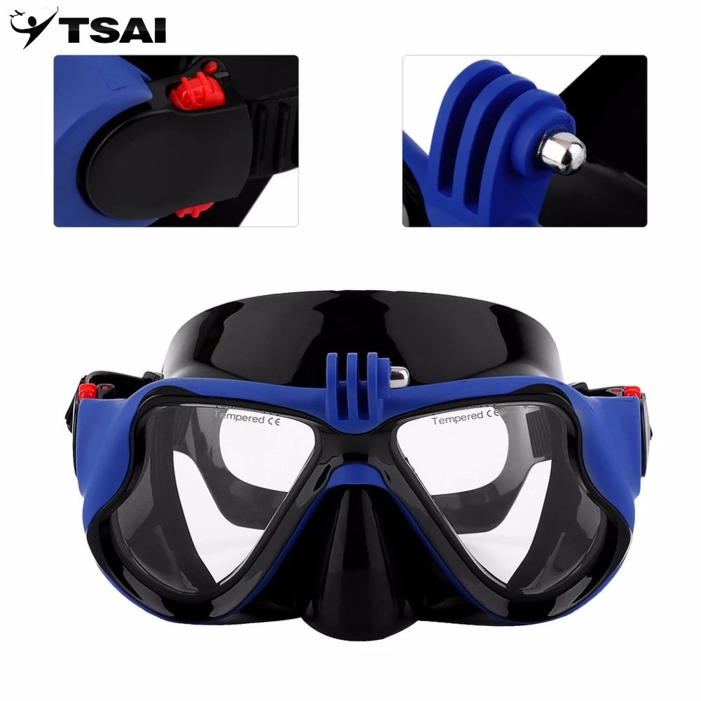 

2018 Hot Professional Underwater Camera Diving Mask Scuba Snorkel Swimming Goggles for GoPro Xiaomi SJCAM Sports Camera