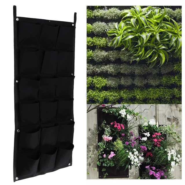 18 Taschen Vertikale Garten Blumentöpfe Hängen Pflanzen Töpfe Grüne 18 Taschen Vertikale Garten Blumentöpfe Hängen Pflanzen Töpfe Grüne Wand Topf Und Pflanzer Balkon Dekoration