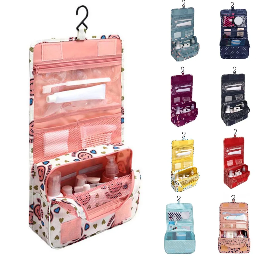 Portable Folding Handbag Travel Women Cosmetic Bag Waterproof Hanging