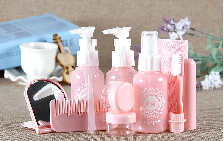 

necessary traveling empty plastic bottles Set cosmetics points bottling lotion bottle 10 sets Beauty Tool Multi-Function
