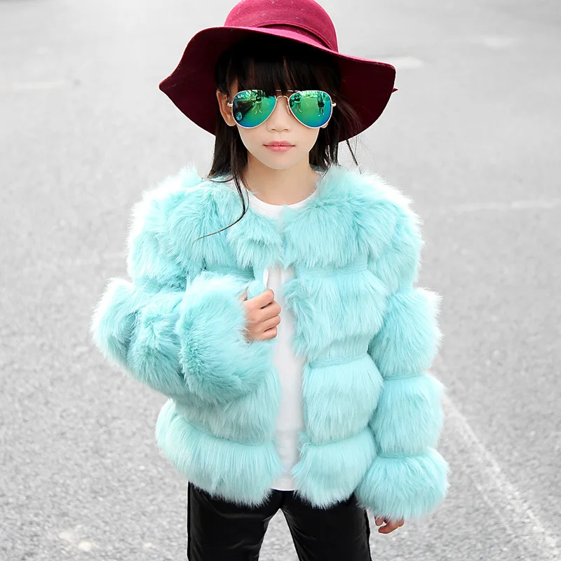 

JKP Girl fur coat winter children thickening quilted imitation fur sweater 2018 high-end winter clothing fashion Jackets FPC-110
