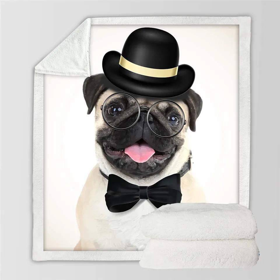 BeddingOutlet-Pet-Dog-Collection-Sherpa-Blanket-3D-Animal-Pug-Plush-Throw-Blanket-Bulldog-Husky-Doberman-Rottweiler
