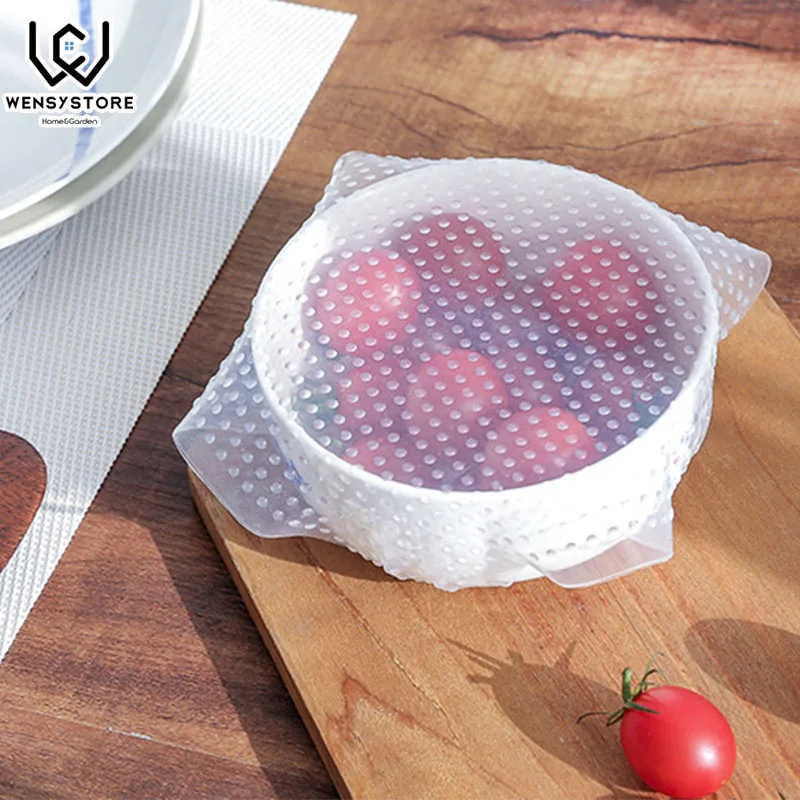 

Silicone Food Fresh Keeping Saran Wrap Kitchen Tools Multi-function Reusable Food Wraps Seal Cover Stretch