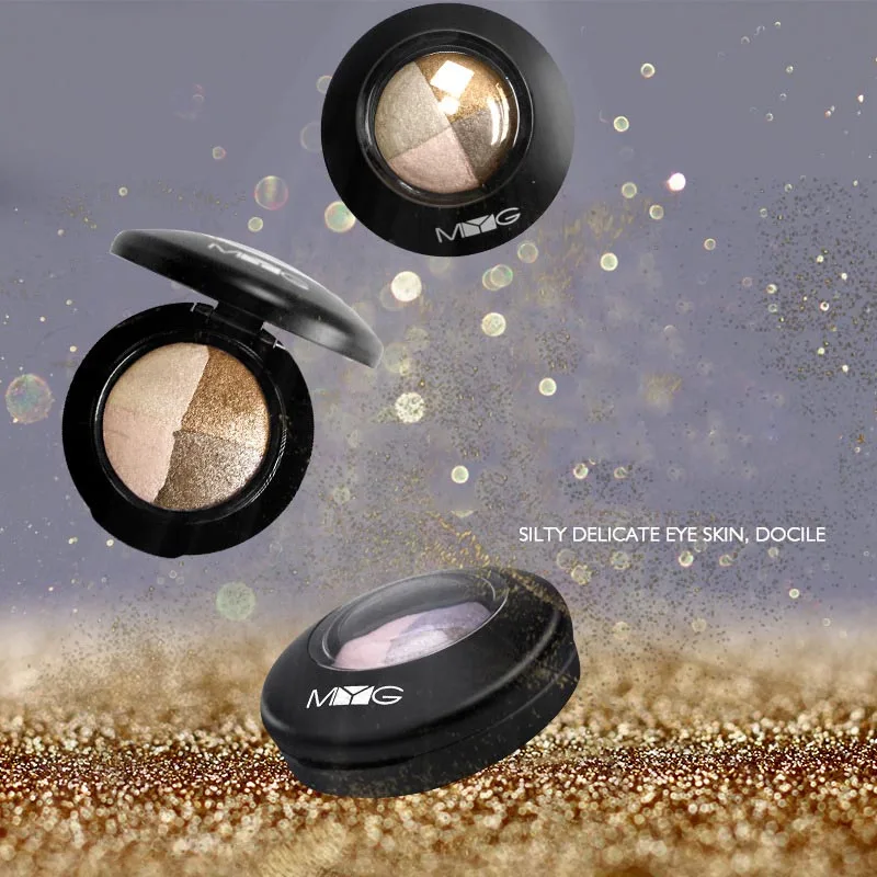 

MYG 4 Colour Eyeshadow Makeup Natural Mineral Shimmer Easy Colored Not Easily Broken Wet Powder Eye Shadow Magnetic Induction