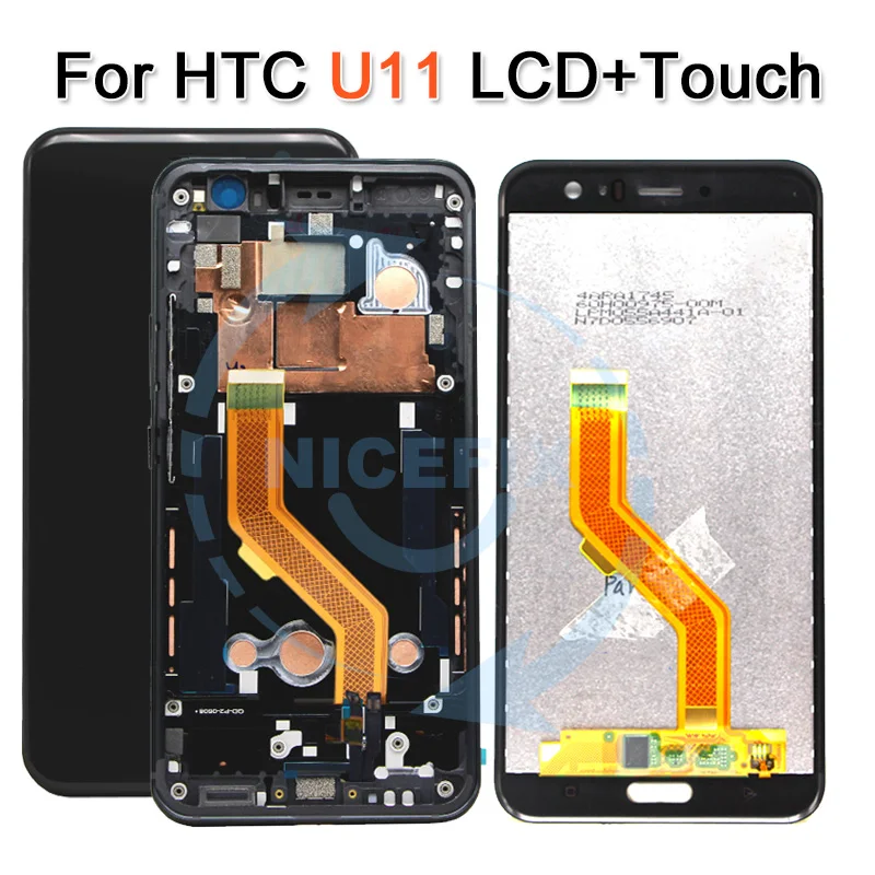 

For 5.5" HTC U11 LCD Display Touch Screen Digitizer Assembly with Frame Replacement Parts 2560*1440 For HTC U-3w U-1w U-3u LCD