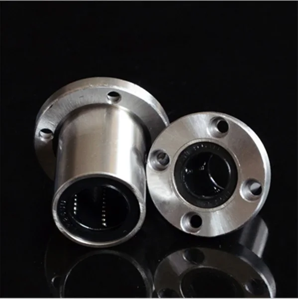 Uxcell LM6UU Round Flange Linear Ball Bearings, 6mm Bore Dia, 12mm OD