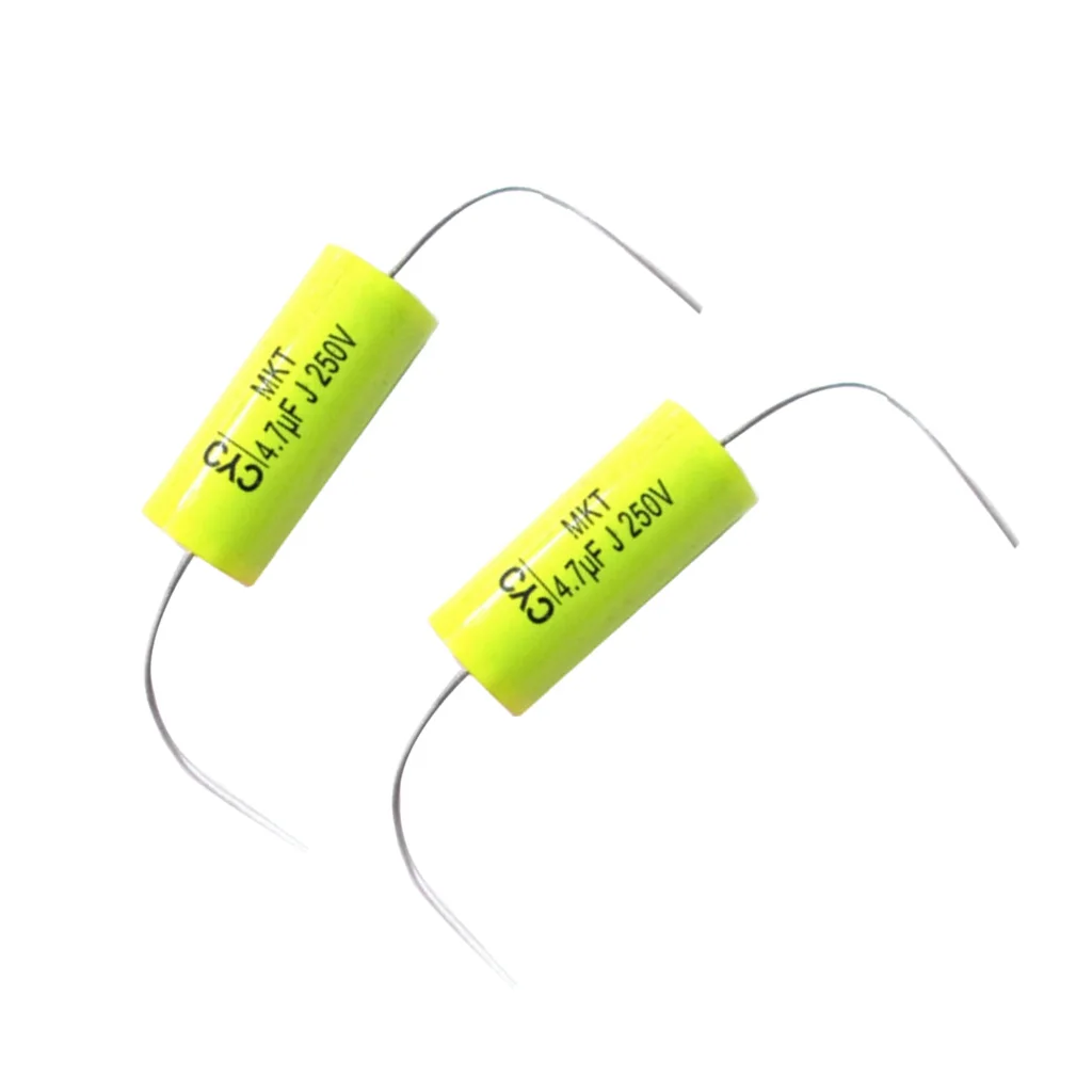 2pcs 4.7uF 250V Metallized Polyester Film Capacitor Audio Crossover Frequency divider midrange speaker