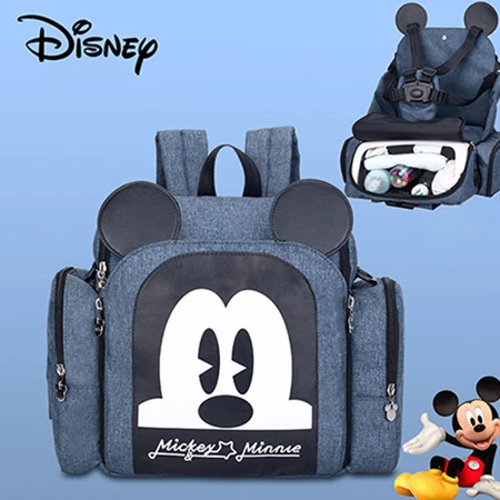 blue disney брендовая сумка для обеденного стула, многофункциональная сумка для подгузников, водонепроницаемая сумка, рюкзак для подгузников, дорожная сумка для мам, Детская сумка для переноски - Цвет: blue