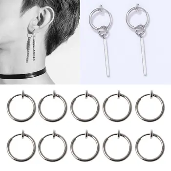 

10Pcs Sliver No Ear-hole DIY Clip On Circle Hoop Earrings For Jewelry Making accessories