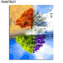Картины в рамке paintboy картина по номерам настенный пейзаж DIY Холст Картина маслом домашний декор для гостиной
